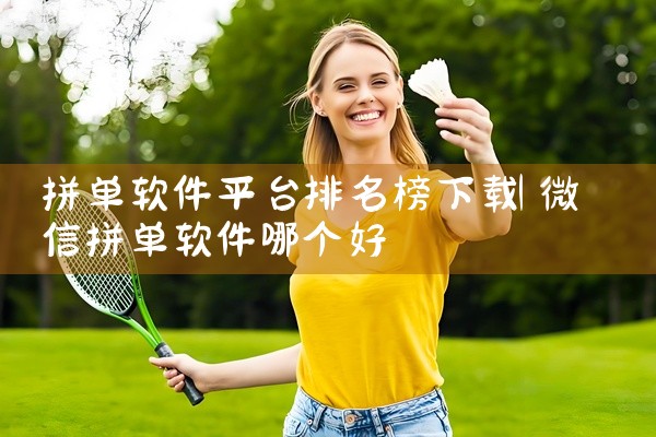 拼单软件平台排名榜下载