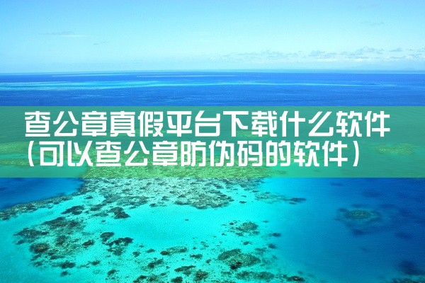 查公章真假平台下载什么软件