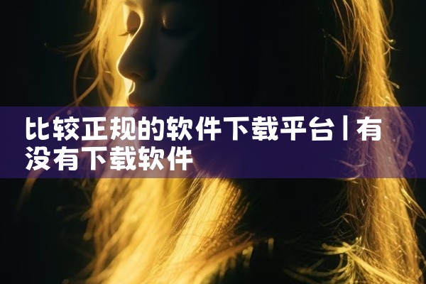 比较正规的软件下载平台