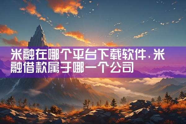 米融在哪个平台下载软件