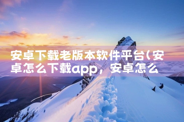 安卓下载老版本软件平台