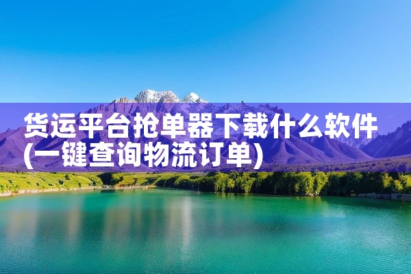 货运平台抢单器下载什么软件