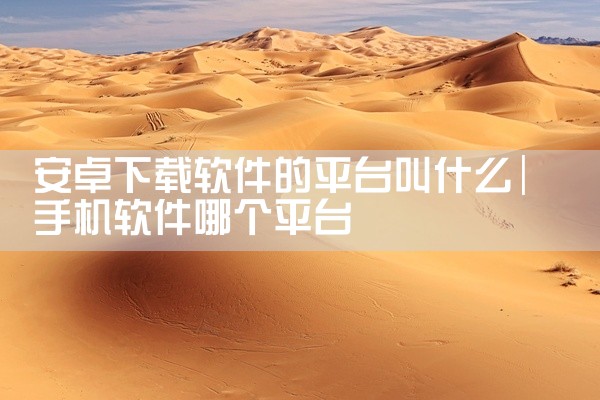 安卓下载软件的平台叫什么